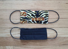 Load image into Gallery viewer, Idube African Print Reversible & Reusable Face Mask (White Black Brown)