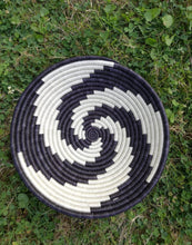 Load image into Gallery viewer, Black & White African Handwoven Basket Hanging Wall Basket Boho Wall Art Fruit Bowls
