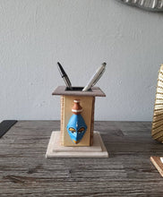 Load image into Gallery viewer, African Pencil Holder Office Accessory Blue & Brown African masks
