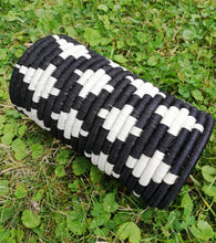 Load image into Gallery viewer, Black & White African Handwoven Flower Vase Caddy Kitchen Utensil Office Decor