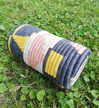 Load image into Gallery viewer, Yellow & White African Handwoven Flower Vase/ Caddy Kitchen Utensil/ Office Decor