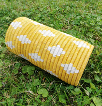 Load image into Gallery viewer, Yellow & White African Handwoven Flower Vase/ Caddy Kitchen Utensil/ Office Decor