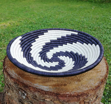 Load image into Gallery viewer, Black & White African Handwoven Basket Hanging Wall Basket Boho Wall Art Fruit Bowls