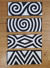 Load image into Gallery viewer, Black & White Imigongo African Rwanda Painting Handcraft Traditional Art Work