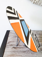 Load image into Gallery viewer, Orange, Blue & white Imigongo Rwanda Painting