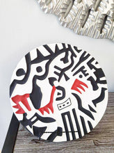 Load image into Gallery viewer, Black, Red & White Imigongo Rwanda Painting African Handcraft Wall Decor