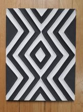 Load image into Gallery viewer, Black & White Imigongo African Rwanda Painting Handcraft Traditional Art Work