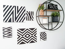 Load image into Gallery viewer, Black & White Imigongo Rwanda Painting African Handcraft Wall Decor Unique African Pattern