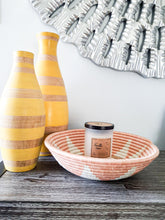 Load image into Gallery viewer, Pink, White & Light Green African Handwoven Rwanda Basket- Sunflower