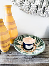 Load image into Gallery viewer, Pink, White & Light Green African Handwoven Rwanda Basket- Sunflower