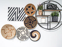 Load image into Gallery viewer, Black, White & Beige African Handwoven Boho Basket