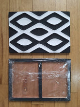 Load image into Gallery viewer, Black & White Imigongo Painting African Handcraft Wall Decor Traditional African Art Work