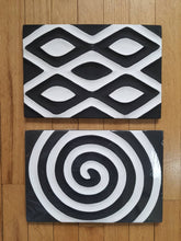 Load image into Gallery viewer, Black & White Imigongo Painting African Handcraft Wall Decor Traditional African Art Work