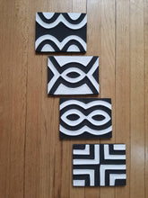 Load image into Gallery viewer, Black & White Imigongo Painting African Handcraft Wall Decor Traditional African Art Work