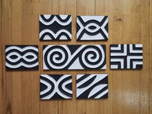 Load image into Gallery viewer, Black & White Imigongo Rwanda Painting African Handcraft Wall Decor