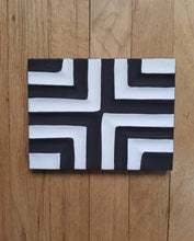 Load image into Gallery viewer, Black & White Imigongo Painting African Handcraft Wall Decor Traditional African Art Work