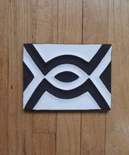 Load image into Gallery viewer, Black & White Imigongo Painting African Handcraft Wall Decor Traditional African Art Work