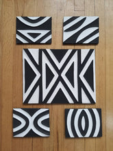 Load image into Gallery viewer, Black and White Imigongo Rwanda Painting African Handcraft Wall Decor
