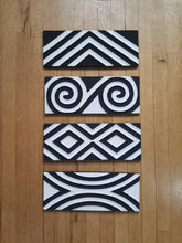 Load image into Gallery viewer, Black & White Imigongo African Rwanda Painting Handcraft Traditional Art Work