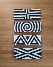 Load image into Gallery viewer, Black & White Imigongo African Rwanda Painting Handcraft Traditional Art Work