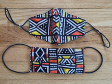 Load image into Gallery viewer, LuLu (kids) African Reversible & Reusable Face Mask (Orange Yellow Black)