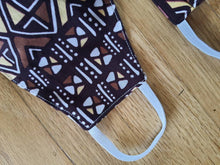 Load image into Gallery viewer, Sopie Muzzle African Print Reversible & Reusable Face Mask (Brown Yellow White)