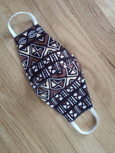 Load image into Gallery viewer, Sopie Muzzle African Print Reversible & Reusable Face Mask (Brown Yellow White)