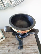 Load image into Gallery viewer, African Handmade Tripod Stand & Handcraft Animal print Bowl