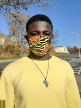 Load image into Gallery viewer, Idube African Print Reversible & Reusable Face Mask (White Black Brown)