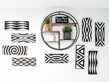 Load image into Gallery viewer, Black & White Imigongo African Rwanda Painting Handcraft Traditional Art Work