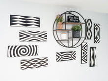 Load image into Gallery viewer, Black & White Imigongo African Rwanda Painting Handcraft Traditional Art Work
