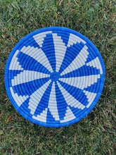 Load image into Gallery viewer, A Mixed of Blue & Beige African Handwoven Rwanda Basket Hanging Wall Basket