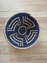 Load image into Gallery viewer, Black & Brown African Handwoven Rwanda Basket Hanging Wall Basket