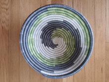 Load image into Gallery viewer, White, Gray and Light Green African Basket Woven Basket