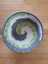 Load image into Gallery viewer, White, Gray and Light Green African Basket Woven Basket