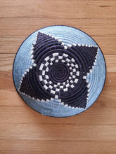 Load image into Gallery viewer, Blue & Black African Handwoven Rwanda Basket