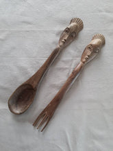 Load image into Gallery viewer, Handmade African wooden kitchen utensil - Sustainable Wood Salad servers