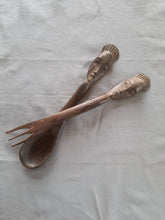 Load image into Gallery viewer, Handmade African wooden kitchen utensil - Sustainable Wood Salad servers