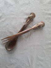 Load image into Gallery viewer, Handmade African wooden kitchen utensil - Sustainable Wood Salad servers