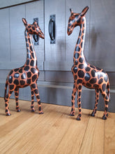 Load image into Gallery viewer, 17'' Tall Hand Carved Handmade African Wooden Giraffes.