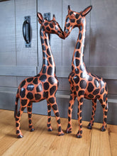 Load image into Gallery viewer, 17'' Tall Hand Carved Handmade African Wooden Giraffes.