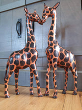 Load image into Gallery viewer, 17'' Tall Hand Carved Handmade African Wooden Giraffes.