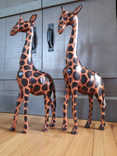 Load image into Gallery viewer, 17'' Tall Hand Carved Handmade African Wooden Giraffes.