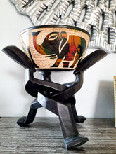 Load image into Gallery viewer, African Handmade Tripod Stand & Handcraft Animal print Bowl