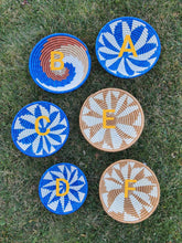 Load image into Gallery viewer, A Mixed of Blue & Beige African Handwoven Rwanda Basket Hanging Wall Basket