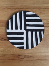 Load image into Gallery viewer, Black & White Imigongo Rwanda Painting African Handcraft Wall Decor