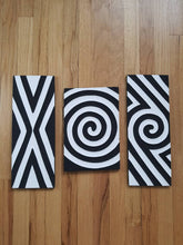 Load image into Gallery viewer, Black & White Imigongo African Rwanda Painting Handcraft Traditional Art Work