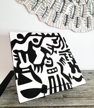 Load image into Gallery viewer, Black & White Imigongo Rwanda Painting African Handcraft Wall Decor Unique African Pattern
