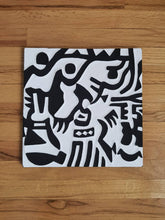 Load image into Gallery viewer, Black & White Imigongo Rwanda Painting African Handcraft Wall Decor Unique African Pattern