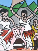 Load image into Gallery viewer, STRONG WOMAN Multicolor Imigongo Rwanda Painting African Handcraft Wall Decor